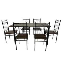 NOVAHUS - Juego de comedor 6P Verona Negro 74x80x140 cm