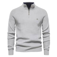 BLWOENS - Polerón cerrado con cierre corto para Hombre - Gris