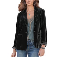 BLWOENS - Chaqueta co botón y bolsillo para mujer - Negro