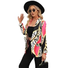 BLWOENS - Chaqueta con botones para mujer -Negro y Rosado