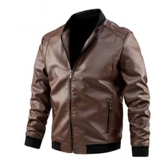 BLWOENS - Chaqueta de cuero PU para Hombre - Marrón