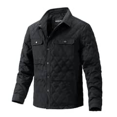 BLWOENS - Chaqueta con cuello corto para hombres -Negro