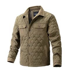 BLWOENS - Chaqueta con cuello corto para hombres -Verde