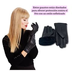 EKOL TACTICA MILITAR - Guantes Cuero Sintético Mujer Invierno