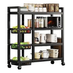GENERICO - Estante de cocina ajustable en 4 plantas con 3 cestas metálicas,