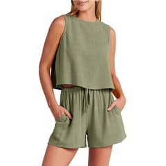BLWOENS - Polera manga corta + shorts Mujer - Verde