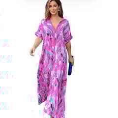 BLWOENS - Vestido casual para Mujer-Rosa