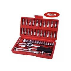 MOMO - Set Caja Juego Herramienta Dados 46 Piezas Acero Carbono 1/4