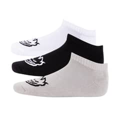 JKS - Tripack Calcetines Cortos Blancos Gris Negro Spitfire