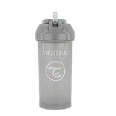TWISTSHAKE - Vaso con bombilla 360ml - Gris