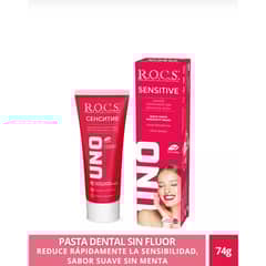 ROCS - Pasta Dental Sin Menta Uno Sensitive 74g Sin Fluor