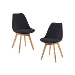 GENERICO - Pack 2 Silla comedor Tulip Terciopelo - Negro.