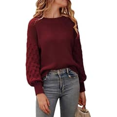 BLWOENS - Suéter de punto para Mujer -Rojo