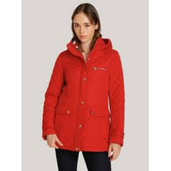 TOMMY HILFIGER - Parka Quilted acolchada con cierre Rojo
