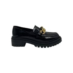 HERIEL - Mocasín Negro Plataforma Charol
