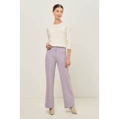 MA GRIFFE - Pantalon Lila Medio Mujer Magriffe