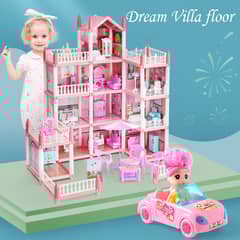 COZYNOOK - Casita Casa De Muñecas Con Muebles Castillo Diy Juguete