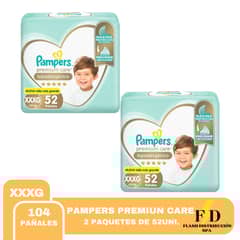 PAMPERS - PAÑALES PREMIUN CARE XXXG X 104UNID