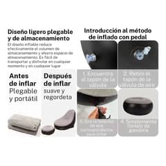 MOVI - Sofa Sillon Inflable Ultra Cómodo Tipo Puff Con Reposapiés