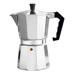 ROZENBERG SPA - Cafetera Portátil Moka Express 6 Taza Manual Plata Italiano