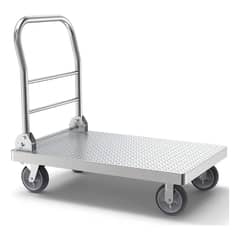 GENERICO - Carro De Carga Plegable Acero Inoxidable 100x65cm 750kg Plateado