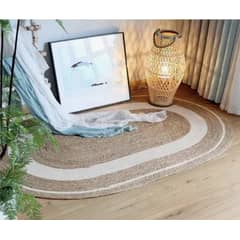 ATLAS - Alfombra Ovalada 120x80 Yute Natural