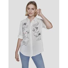 KARL LAGERFELD - Camisa de popelina con dibujo gráfico