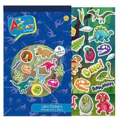 ART AND CRAFT - Block Stickers Adhesivos Dinosaurios y Selvas 6pag Art&Craft