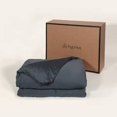 HYPNOS - Manta Pesada + Cobertor de Bambú Lite - 2 Plazas - Queen - 6 Kg - Gris Oscuro -