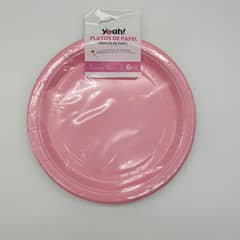 FLIPEREX - Set 6 Platos Desechables 18 Cm Colores Para Cumpleaños - Rosa