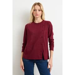 ASH - Polera Manga Larga Burdeo Mujer