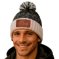 NIBA - Gorro lana Hombre Radal Blanco Azul Marino Niba_.
