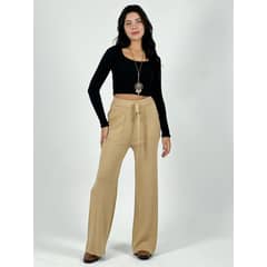 ENIGMATICA BOUTIQUE - Pantalón De Lana con Bolsillos Beige