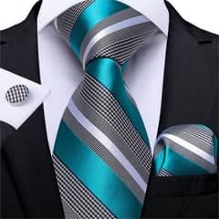 SN SONEC - Set Corbata Hombre Seda con Pañuelo Colleras Modelos Multitono En Caja