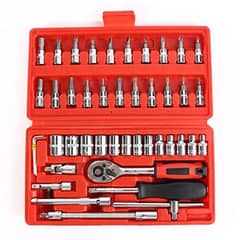 MALIK - Kit de Dados con Chicharra 1/4" 46 Piezas