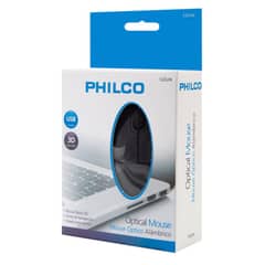 PHILCO - Mouse Optico Usb Ergonómico - Negro