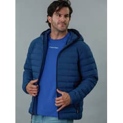 CALVIN KLEIN - Parka con Gorro Packable Azul