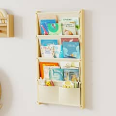EVERSO - Estante Flotante Pared Organizador Colgante Libros 4 Niveles Madera