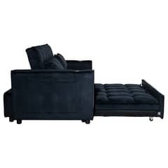 DANIELS - Sofá Cama 2 Cuerpos Moderno Dallas Negro KMP1BK