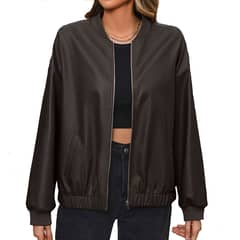 RURUTOTO - Chaqueta PU Mujer Beige