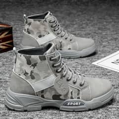 DANWEILE - Zapatos altos antideslizantes y resistentes al desgaste hombre Gris