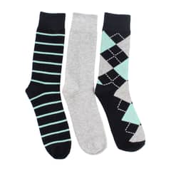 BATA - Calcetines Hombre 3Pack Crew Rombos Multicolor