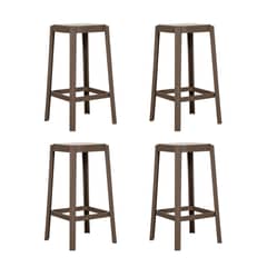 PLOS - Silla Piso Bar Taburete Pack X2 Altura 65 Cm Aliano Gris Taupé
