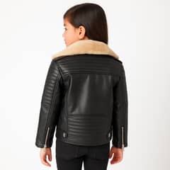 KIBOU - Chaquetas Aviadora de Ecocuero con Polar para Niños