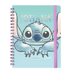 MOOVING - Libreta Espiral Stitch Hojas Lineadas A5 96 Hojas - Azul