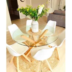GENERICO - Comedor Cross 120 cm -Blanco 6 puestos