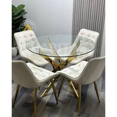 HABITA2 CHILE - Comedor Dubai Roma 100 cm - 4 puesto Beige