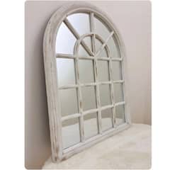 GENERICO - Marco Espejo Decorativo Clasico Forma De Ventana Vintage Blanco