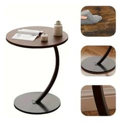 GENERICO - Mesa Redonda Moderna de Madera y Acero para Sala