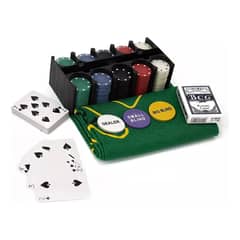 GENERICO - Set Completo de Poker 200 Fichas y 2 Barajas en Caja